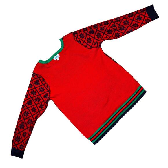 Rockin Around Nice/Naughty Sequin Message Unisex Ugly Christmas Sweater (L) - Picture 4 of 7